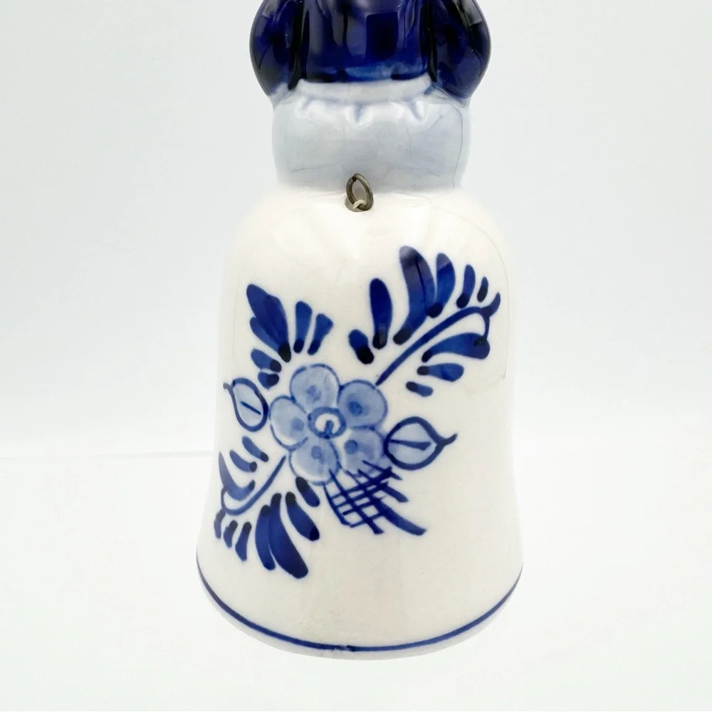 Vintage DAIC Delft Blue Dutch Boy Porcelain Bell